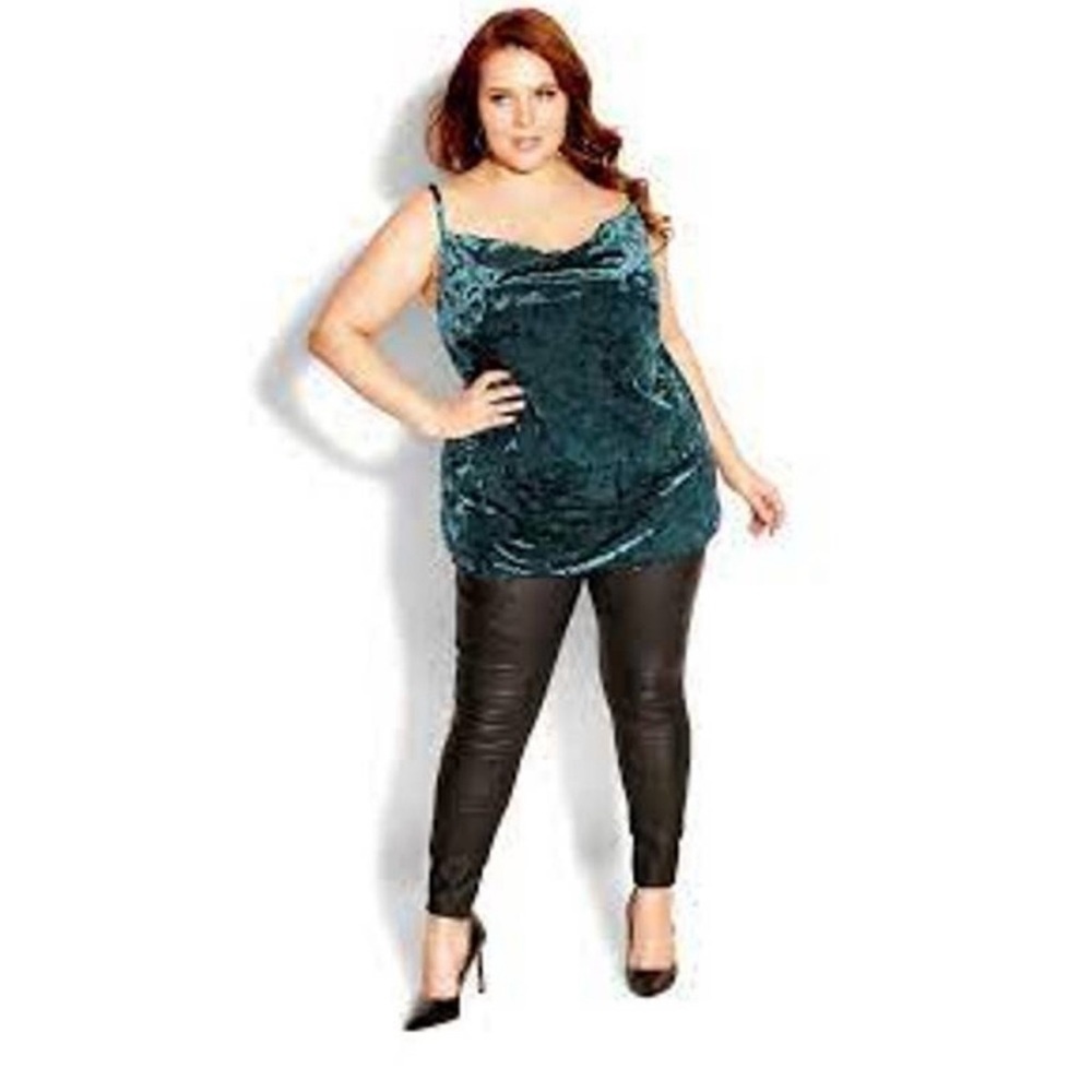 City Chic Lust Cowl Neck Crushed Velvet Camisole